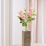 Luksus 5-Hovedet Rose "Real Touch" – Lyserød